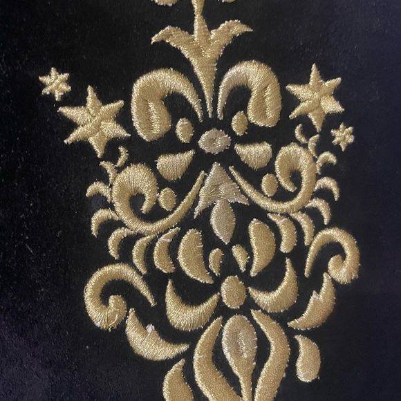 Free People Wild West Embroidered Suede Mini Skirt in Black and Gold. X-Small - Picture 7 of 12